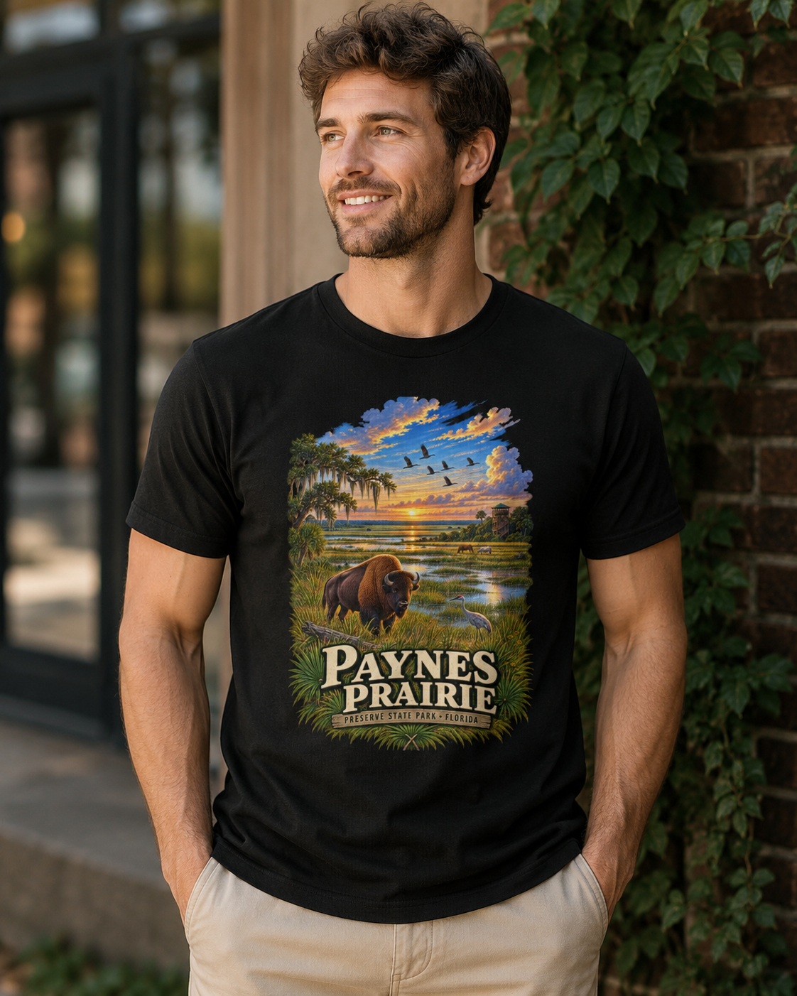Paynes Prairie Shirt, Florida Bison Wildlife Tee, Gainesville Florida State Park Gift.