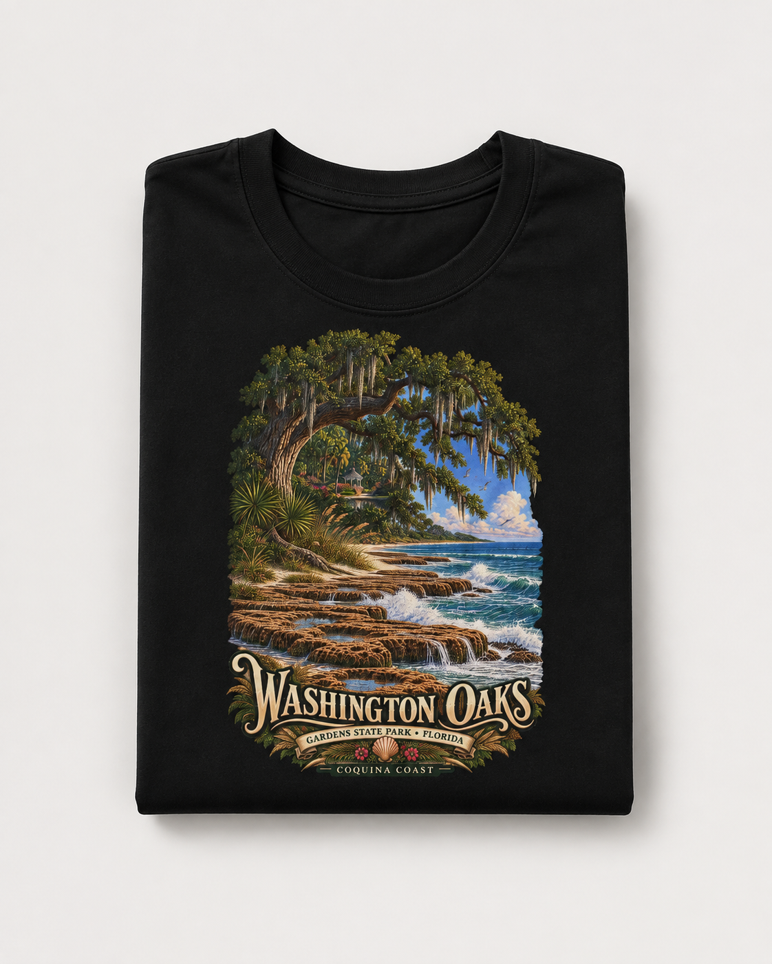 Washington Oaks Gardens State Park T Shirt, Palm Coast Florida Coquina Coast Tee.