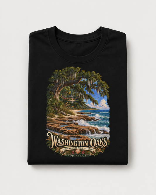 Washington Oaks Gardens State Park T Shirt, Palm Coast Florida Coquina Coast Tee.