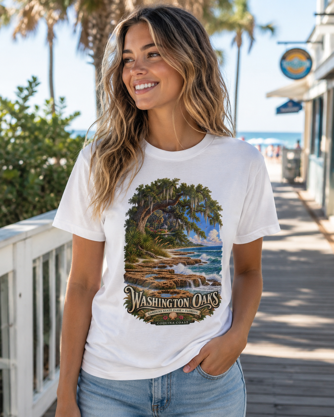 Washington Oaks Gardens State Park T Shirt, Palm Coast Florida Coquina Coast Tee.