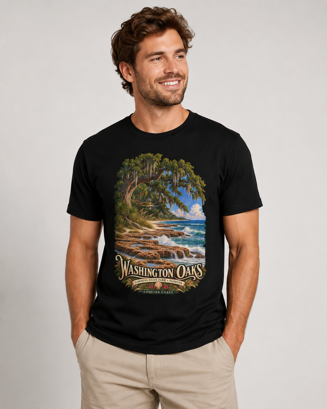 Washington Oaks Gardens State Park T Shirt, Palm Coast Florida Coquina Coast Tee.