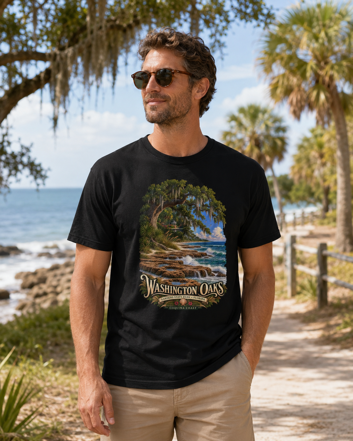 Washington Oaks Gardens State Park T Shirt, Palm Coast Florida Coquina Coast Tee.