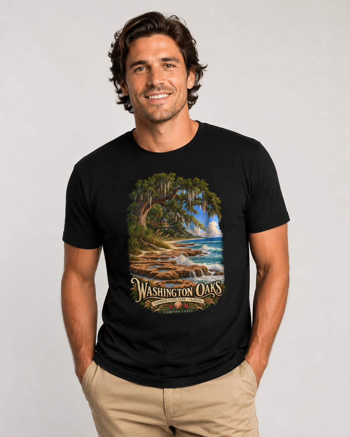 Washington Oaks Gardens State Park T Shirt, Palm Coast Florida Coquina Coast Tee.
