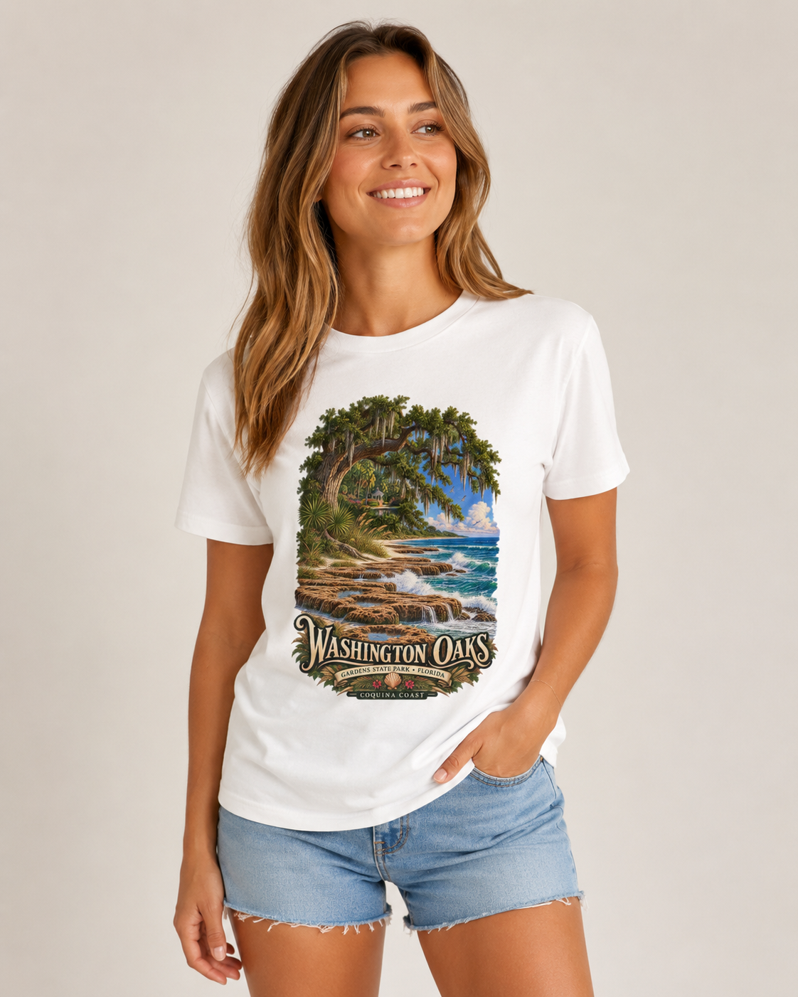 Washington Oaks Gardens State Park T Shirt, Palm Coast Florida Coquina Coast Tee.