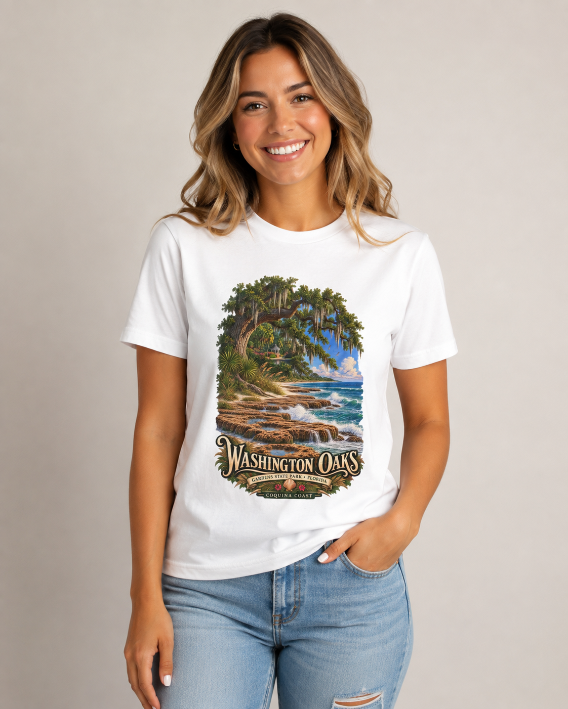 Washington Oaks Gardens State Park T Shirt, Palm Coast Florida Coquina Coast Tee.