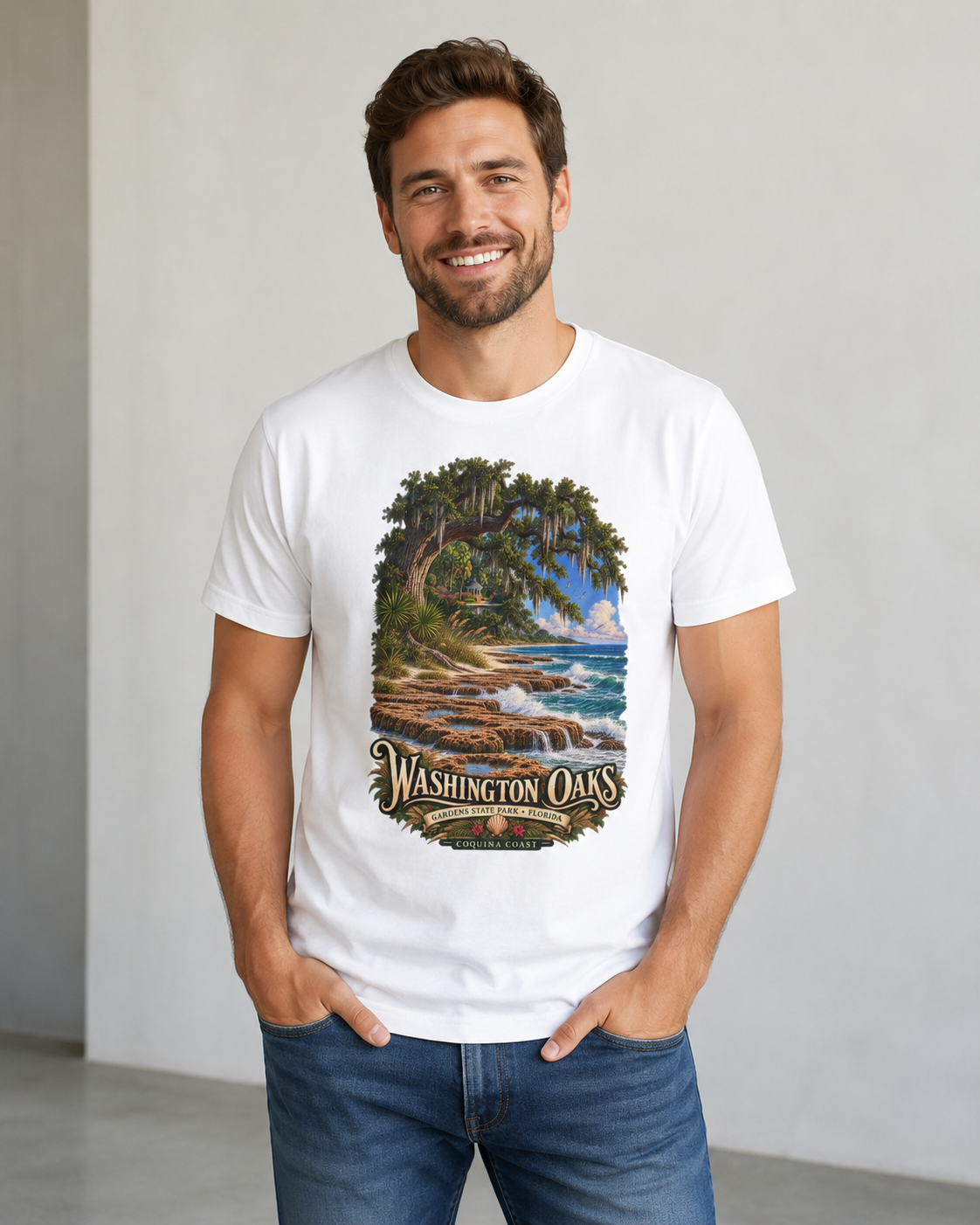 Washington Oaks Gardens State Park T Shirt, Palm Coast Florida Coquina Coast Tee.