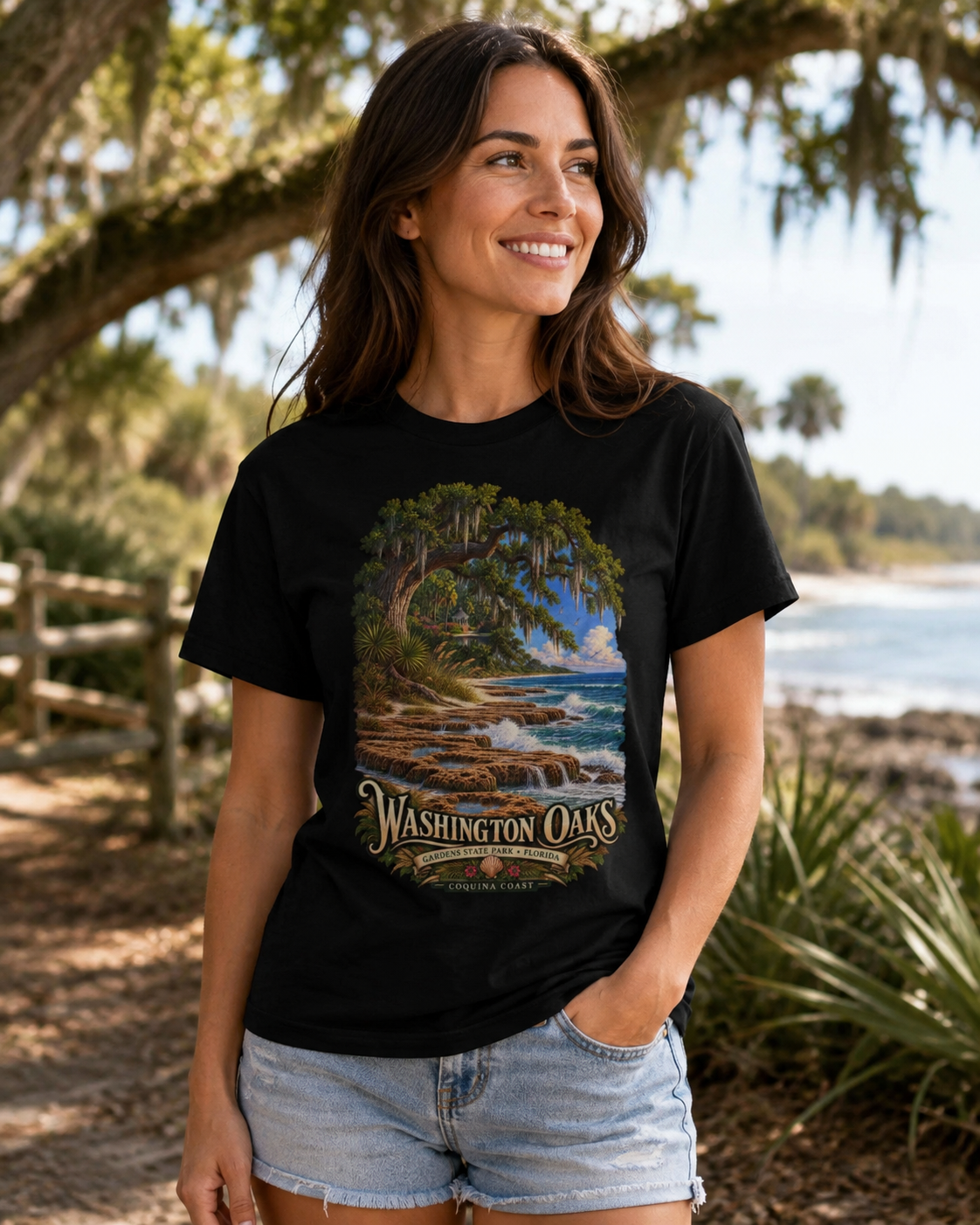 Washington Oaks Gardens State Park T Shirt, Palm Coast Florida Coquina Coast Tee.