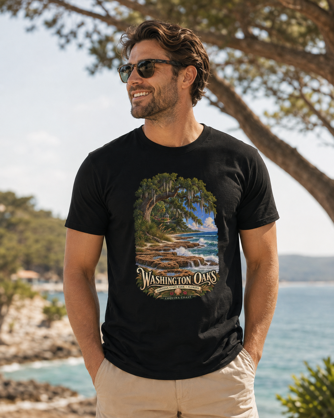 Washington Oaks Gardens State Park T Shirt, Palm Coast Florida Coquina Coast Tee.