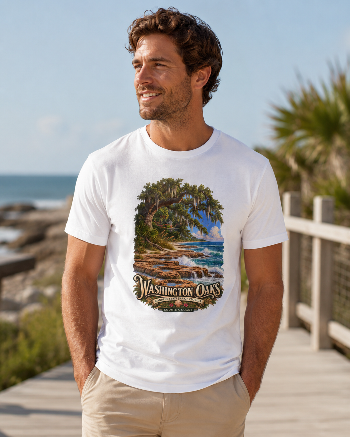 Washington Oaks Gardens State Park T Shirt, Palm Coast Florida Coquina Coast Tee.