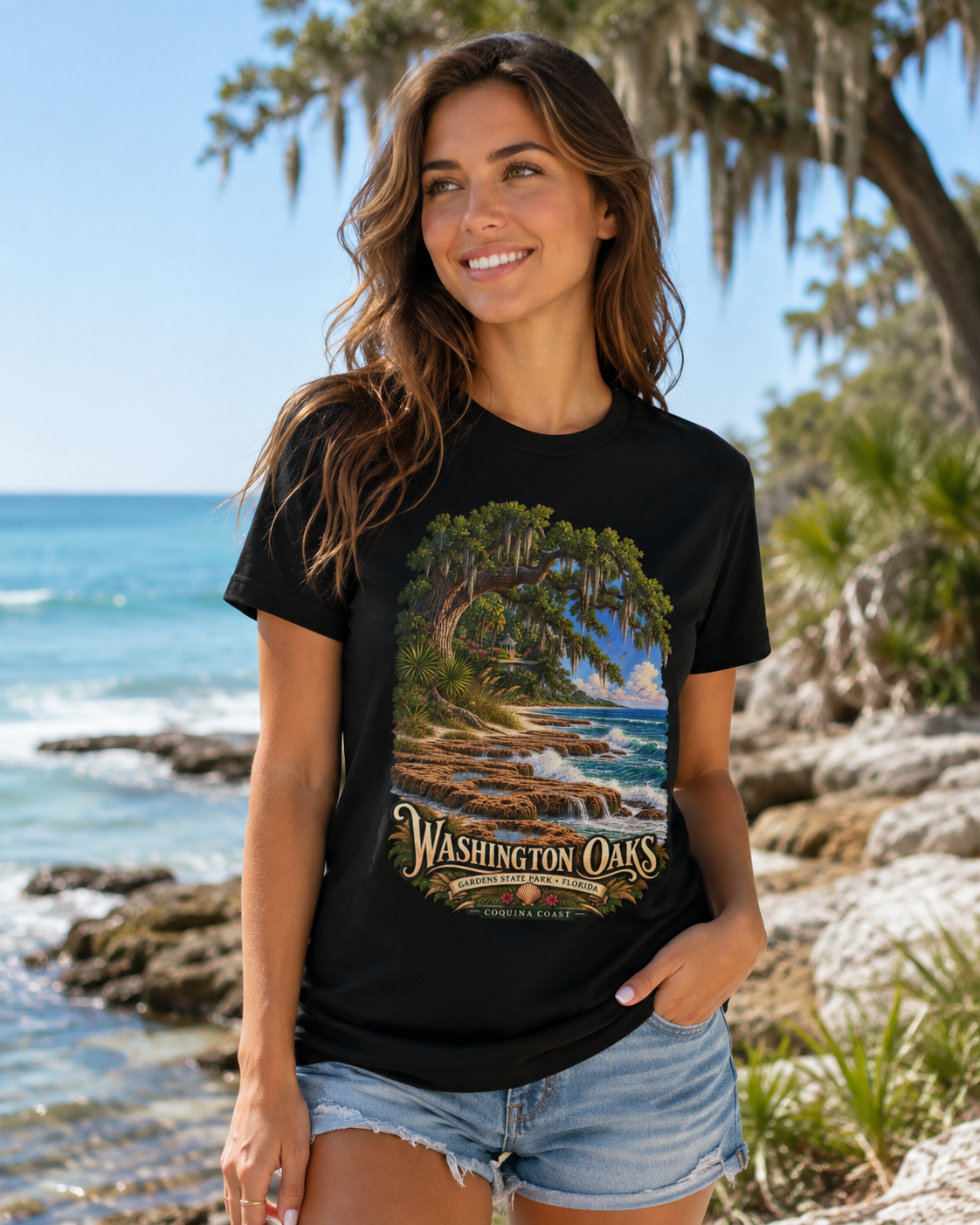 Washington Oaks Gardens State Park T Shirt, Palm Coast Florida Coquina Coast Tee.