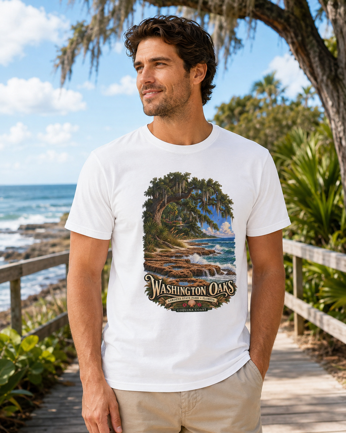 Washington Oaks Gardens State Park T Shirt, Palm Coast Florida Coquina Coast Tee.