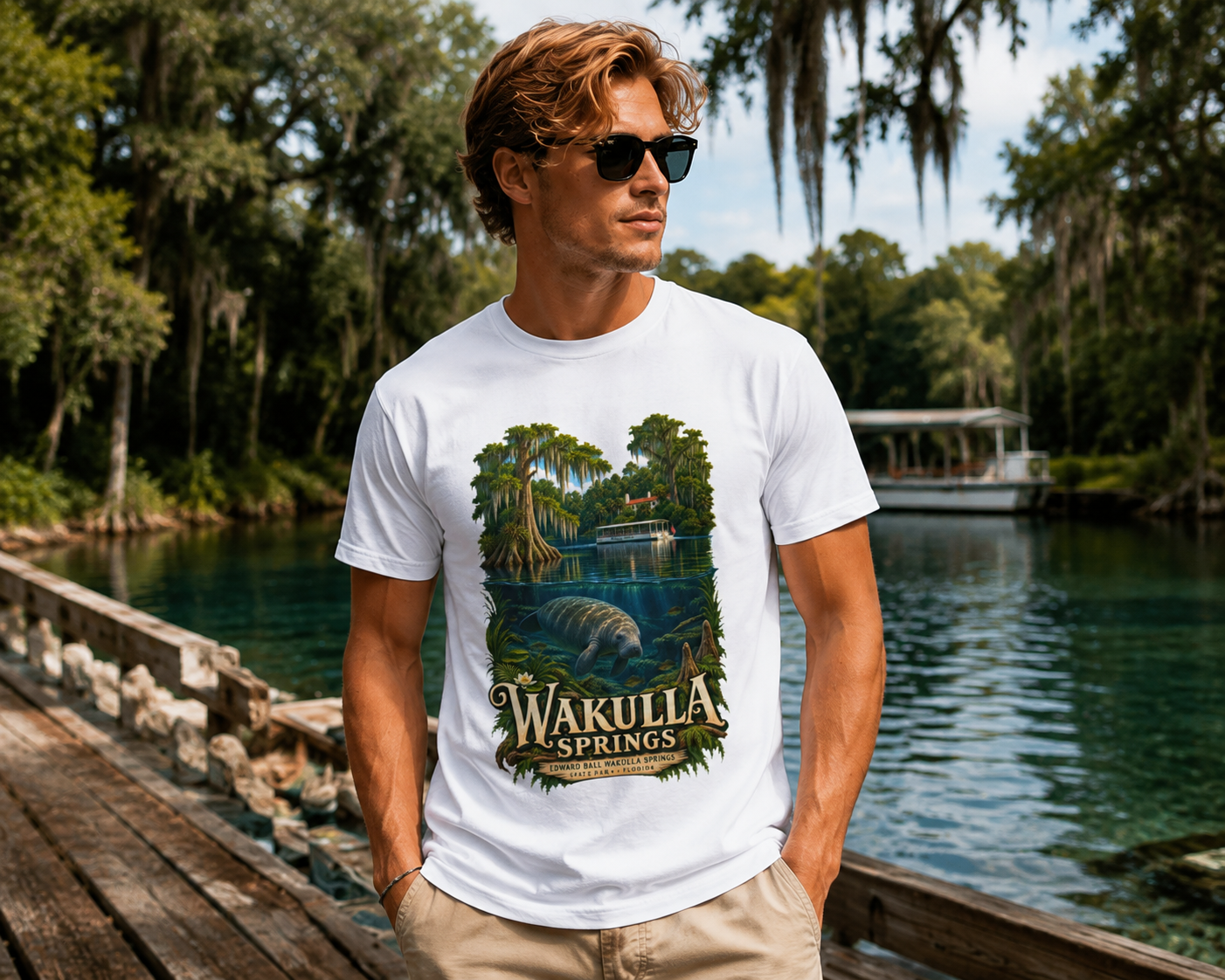 Wakulla Springs Shirt, Florida Manatee Graphic Tee, Edward Ball State Park Travel Souvenir.