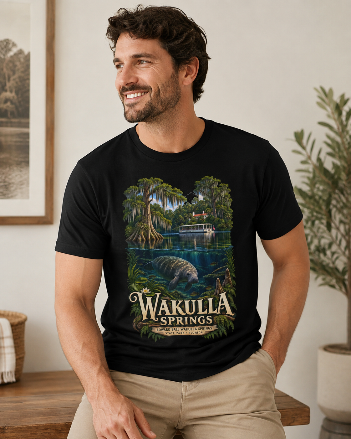 Wakulla Springs Shirt, Florida Manatee Graphic Tee, Edward Ball State Park Travel Souvenir.