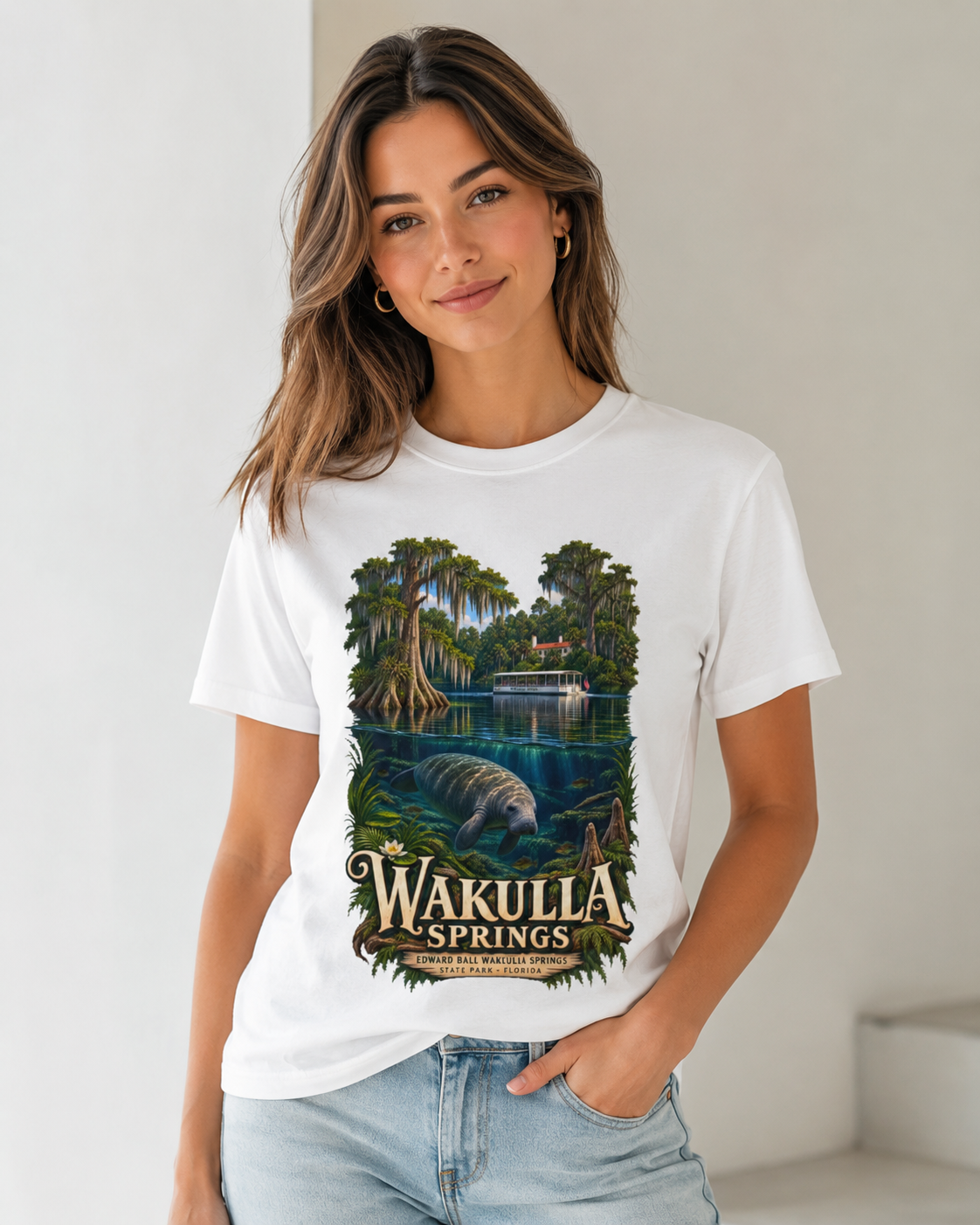 Wakulla Springs Shirt, Florida Manatee Graphic Tee, Edward Ball State Park Travel Souvenir.