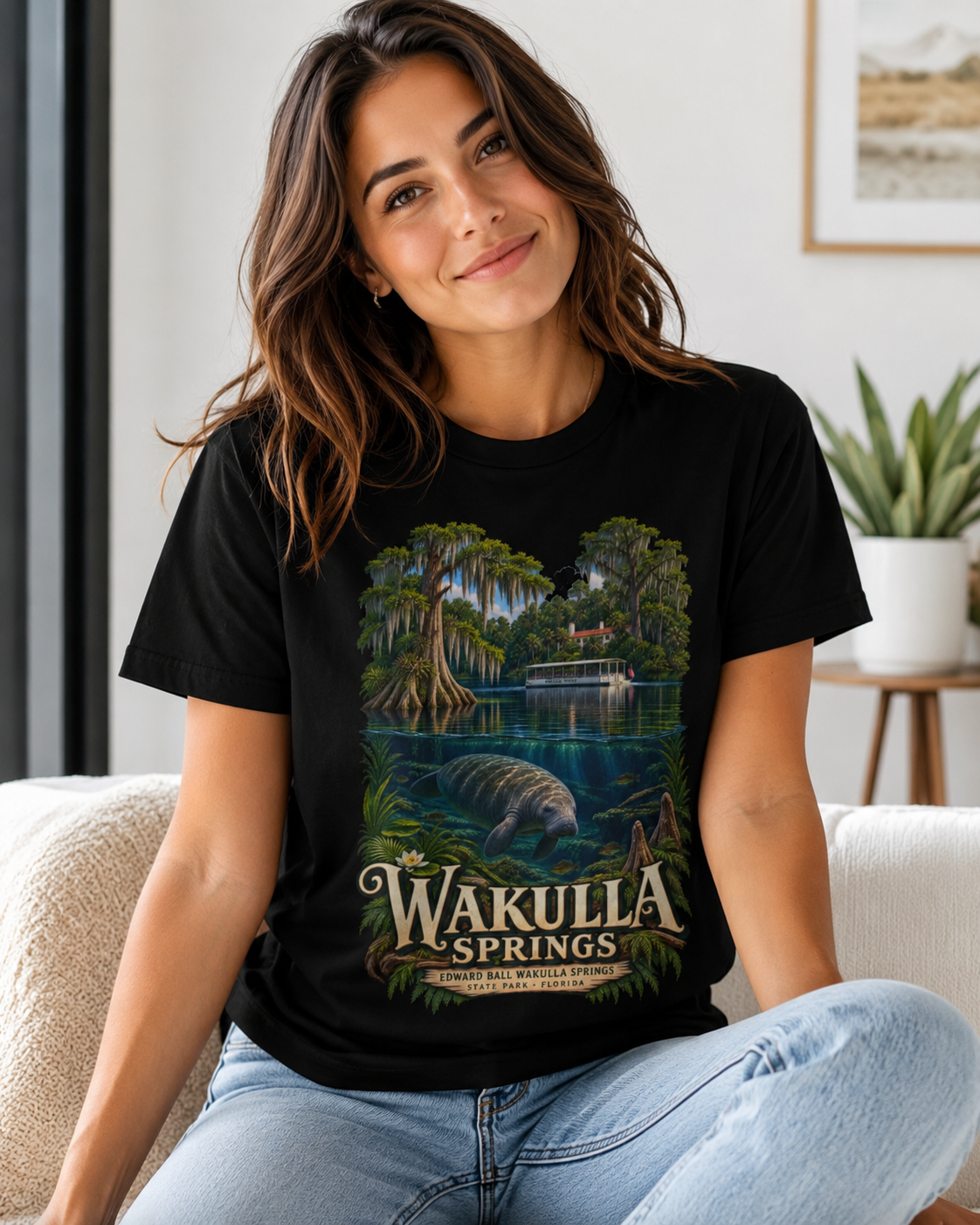 Wakulla Springs Shirt, Florida Manatee Graphic Tee, Edward Ball State Park Travel Souvenir.
