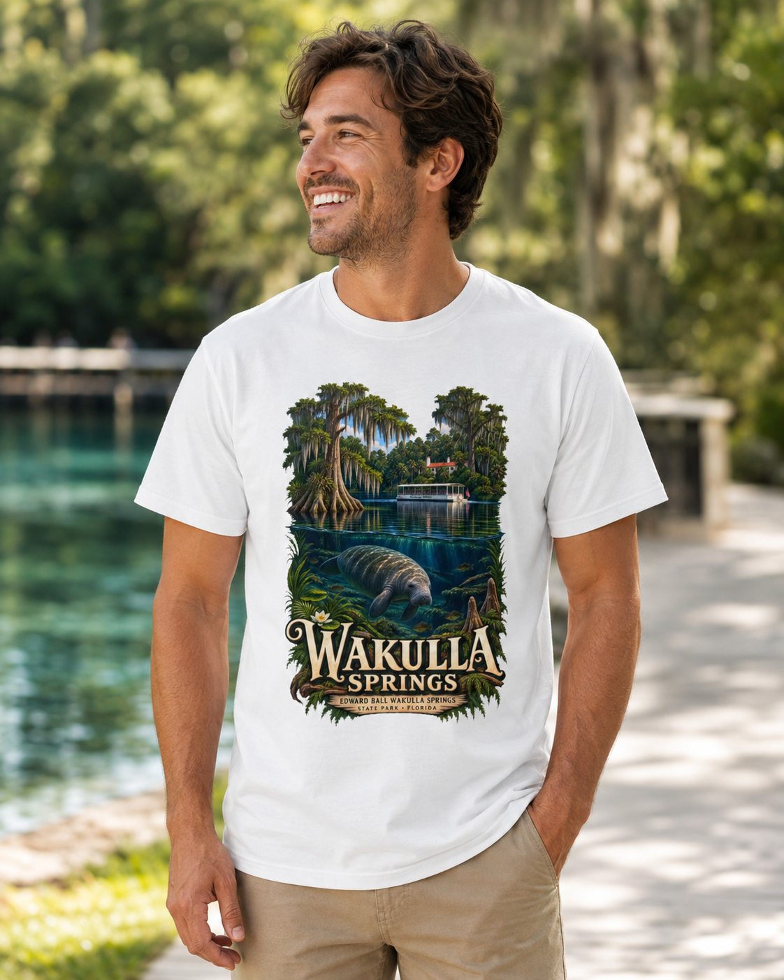 Wakulla Springs Shirt, Florida Manatee Graphic Tee, Edward Ball State Park Travel Souvenir.
