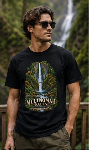 Multnomah Falls Shirt, Columbia River Gorge Oregon Tee, Benson Bridge Waterfall Shirt, Pacific Northwest Hiking Gift.