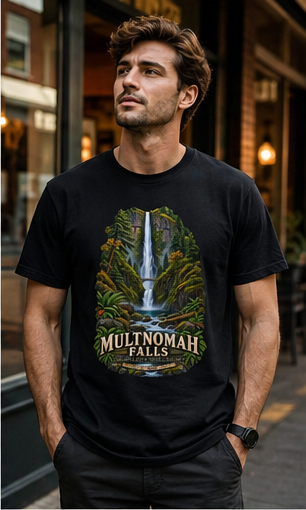 Multnomah Falls Shirt, Columbia River Gorge Oregon Tee, Benson Bridge Waterfall Shirt, Pacific Northwest Hiking Gift.