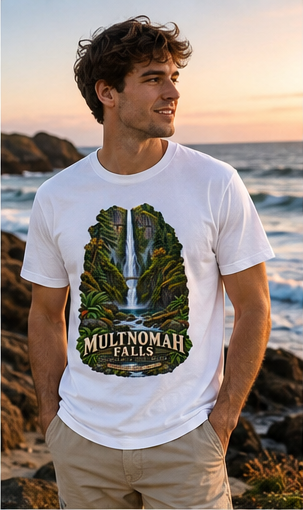 Multnomah Falls Shirt, Columbia River Gorge Oregon Tee, Benson Bridge Waterfall Shirt, Pacific Northwest Hiking Gift.