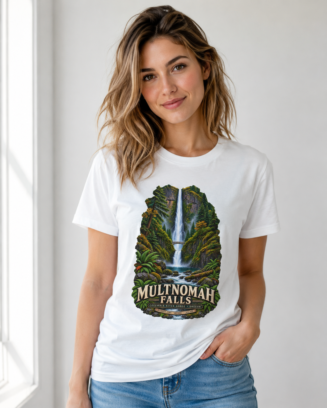 Multnomah Falls Shirt, Columbia River Gorge Oregon Tee, Benson Bridge Waterfall Shirt, Pacific Northwest Hiking Gift