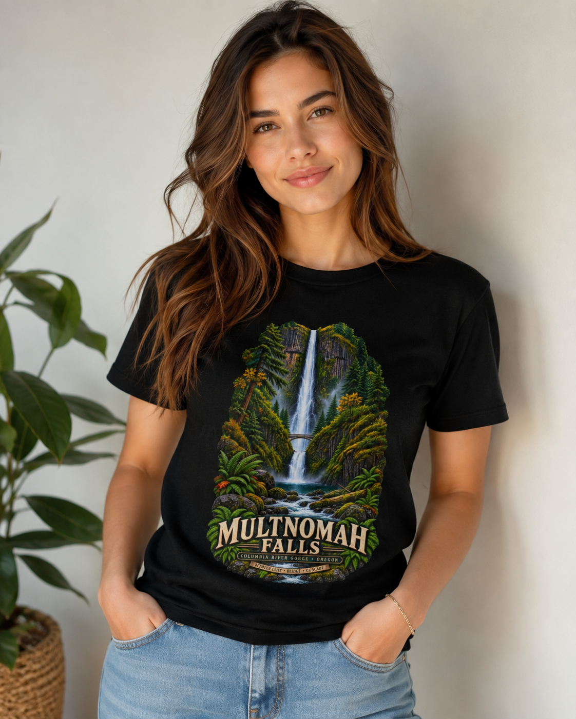 Multnomah Falls Shirt, Columbia River Gorge Oregon Tee, Benson Bridge Waterfall Shirt, Pacific Northwest Hiking Gift.