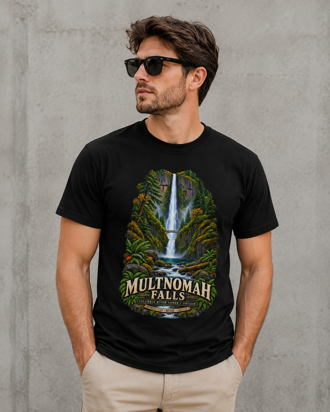 Multnomah Falls Shirt, Columbia River Gorge Oregon Tee, Benson Bridge Waterfall Shirt, Pacific Northwest Hiking Gift.