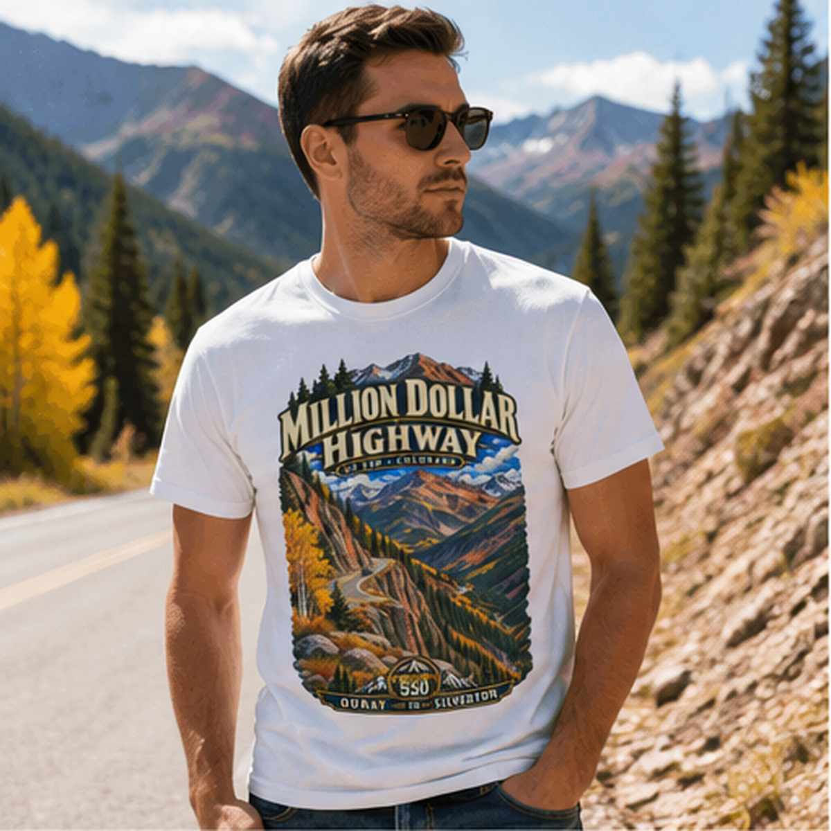 Million Dollar Highway Shirt, US 550 Colorado T Shirt, Ouray Silverton Scenic Byway Tee, San Juan Mountains Road Trip Gift.