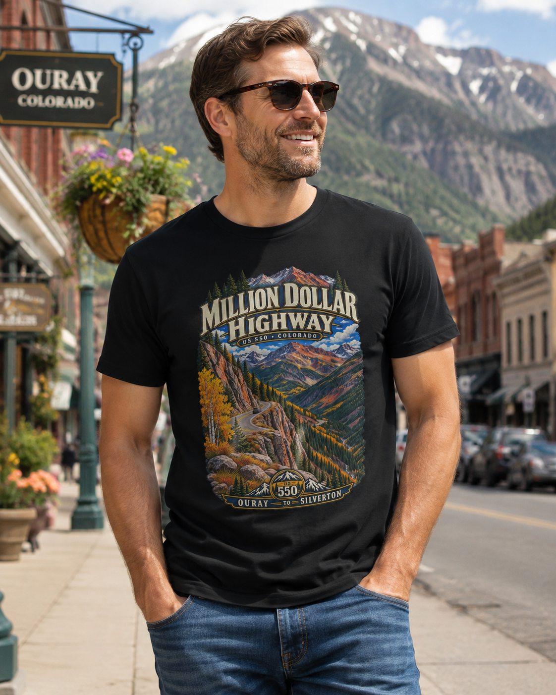 Million Dollar Highway Shirt, US 550 Colorado T Shirt, Ouray Silverton Scenic Byway Tee, San Juan Mountains Road Trip Gift.