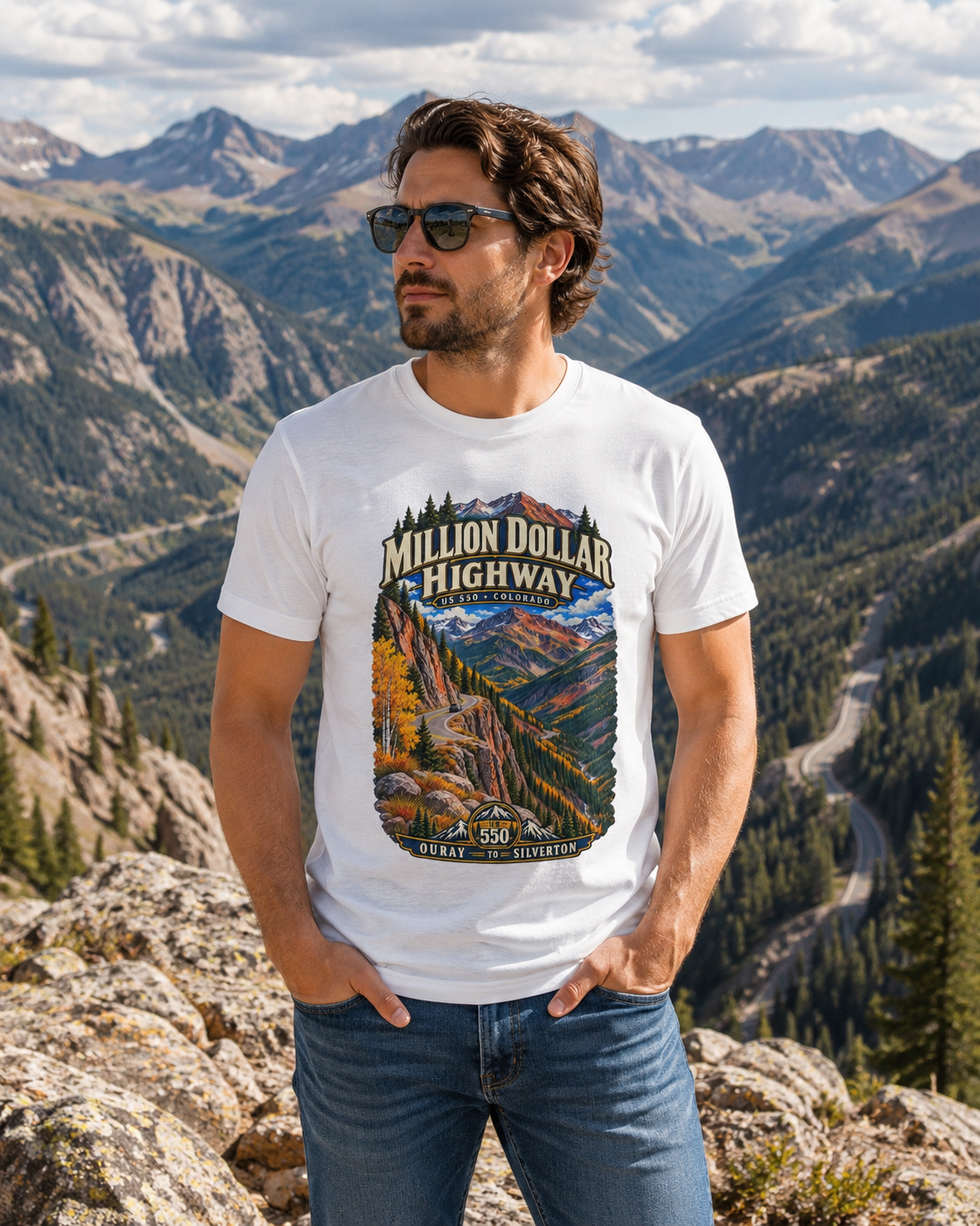 Million Dollar Highway Shirt, US 550 Colorado T Shirt, Ouray Silverton Scenic Byway Tee, San Juan Mountains Road Trip Gift.