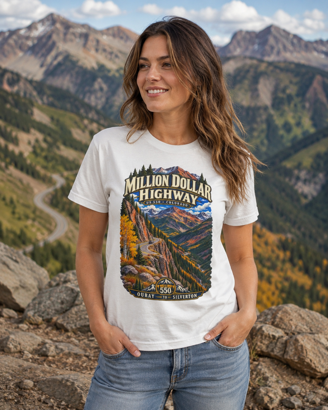 Million Dollar Highway Shirt, US 550 Colorado T Shirt, Ouray Silverton Scenic Byway Tee, San Juan Mountains Road Trip Gift.