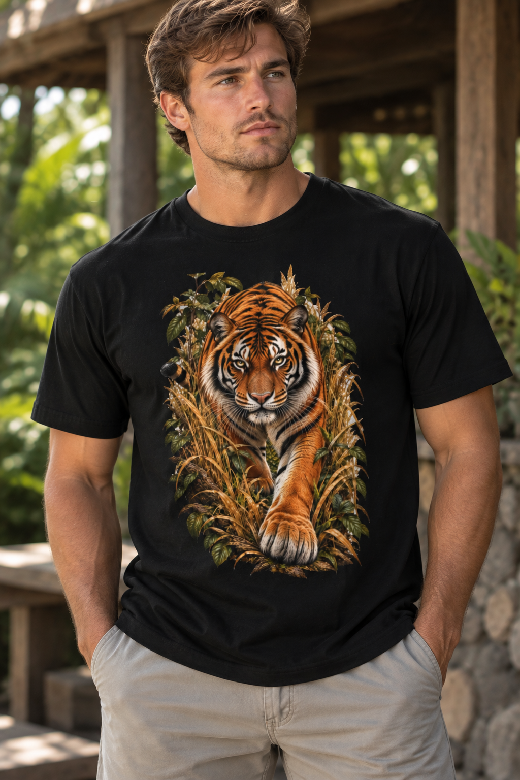 Bengal Tiger Shirt, Realistic Wildlife Graphic Tee, Big Cat Lover Gift, Jungle Nature T-Shirt, Tiger Lover Shirt