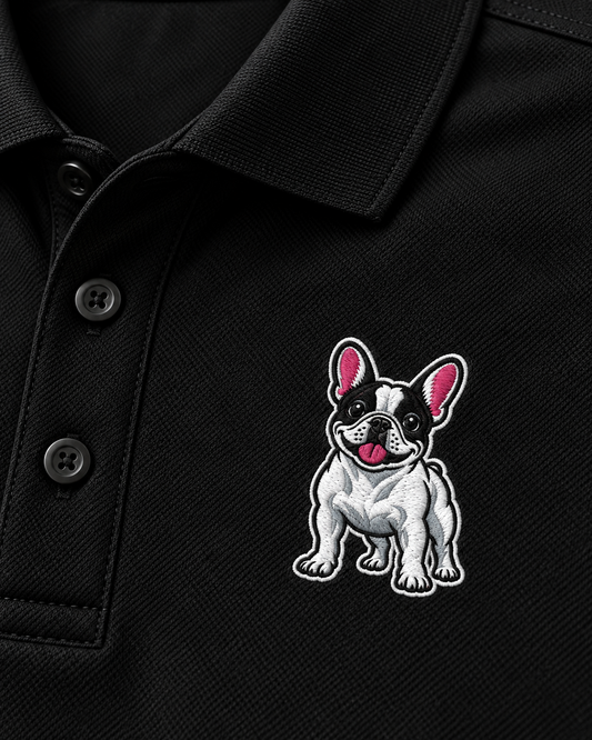 French Bulldog Embroidered Polo Shirt.