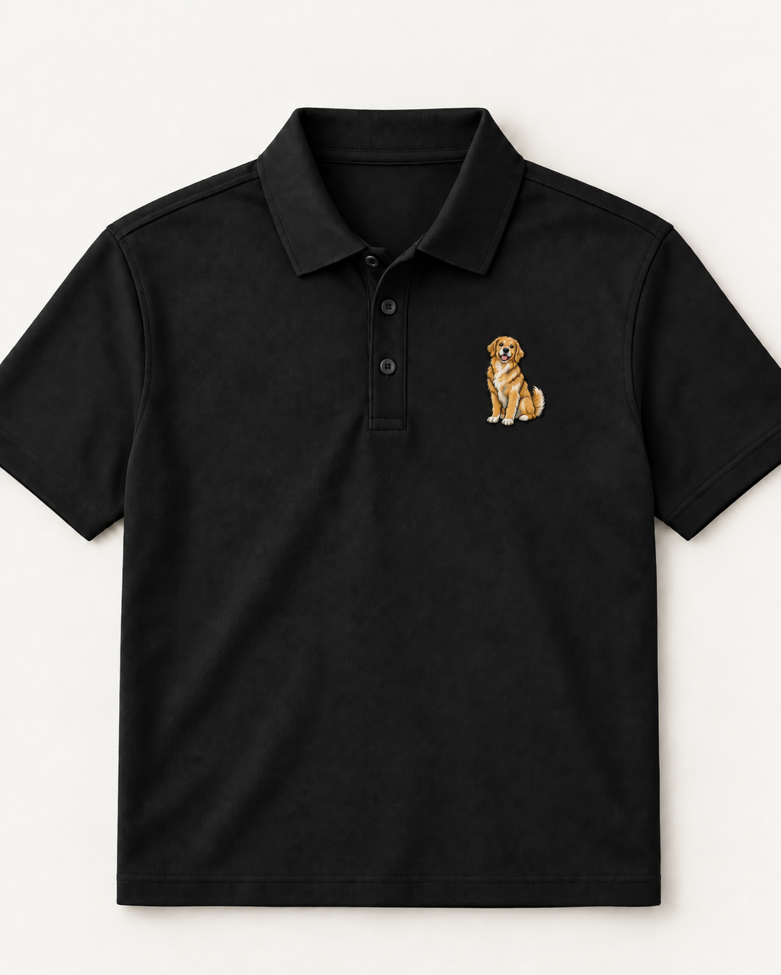 Golden Retriever Embroidered Polo Shirt.