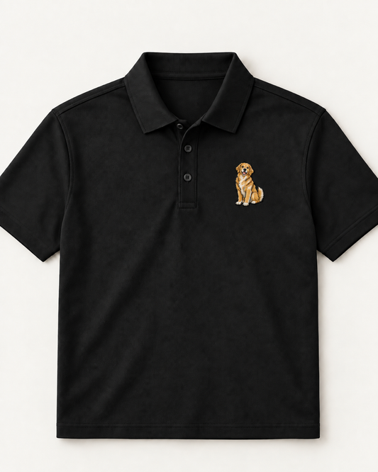 Golden Retriever Embroidered Polo Shirt.