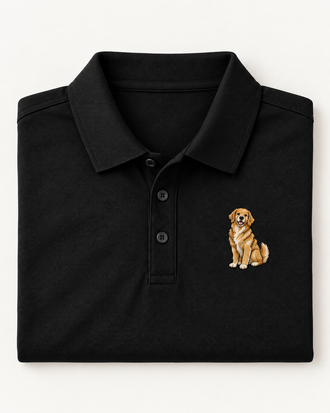 Golden Retriever Embroidered Polo Shirt.