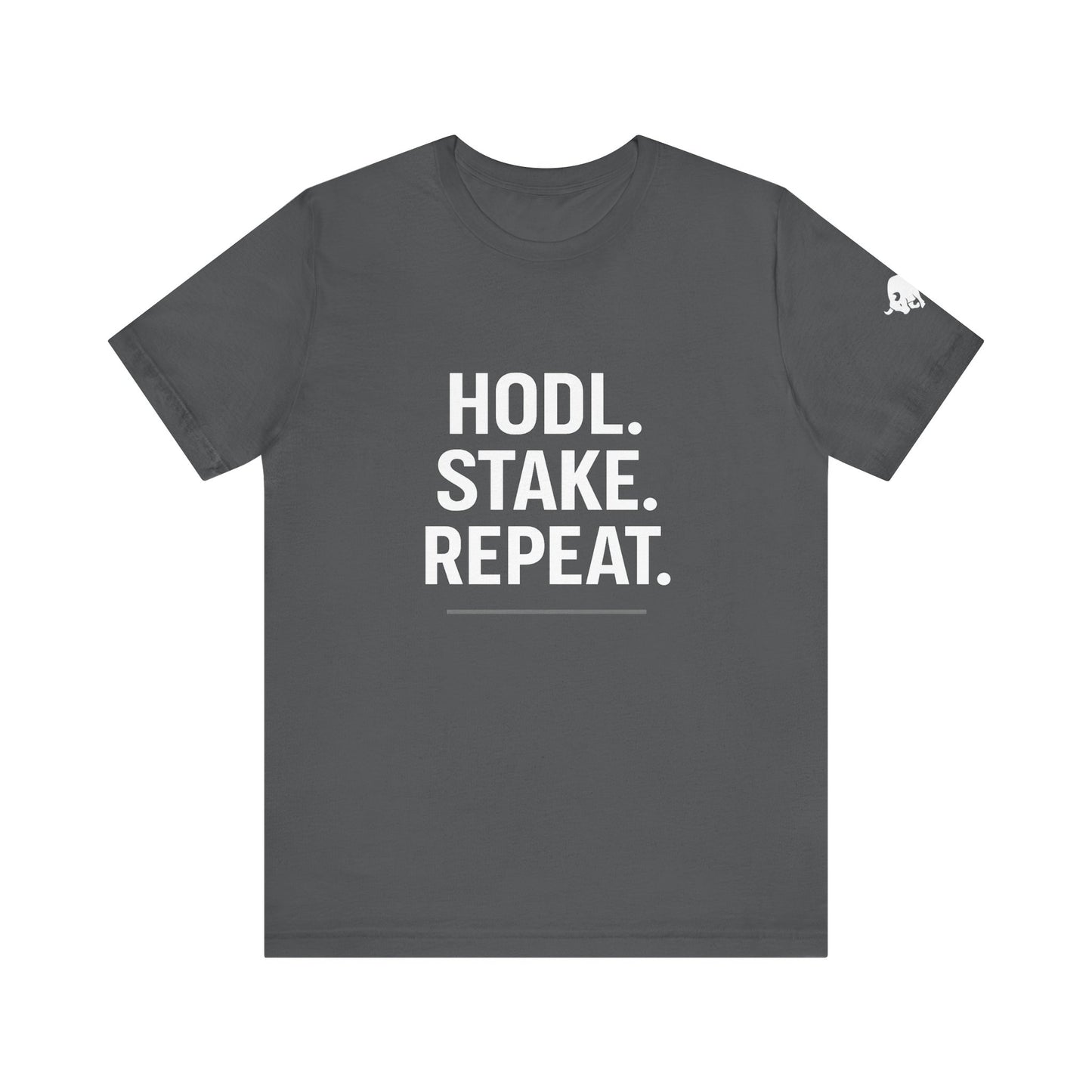 Premium Crypto Tee – HODL Stake Repeat Minimalist Streetwear by TheBullThread
