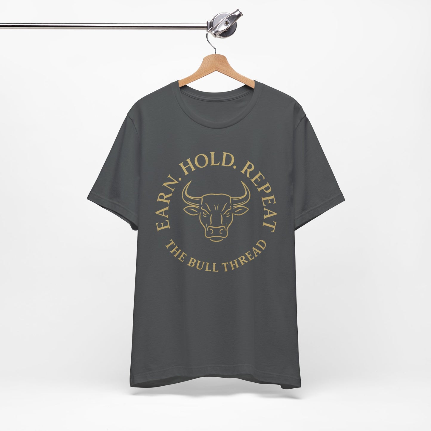Premium Crypto Investor Tee - Earn Hold Repeat Emblem by TheBullThread