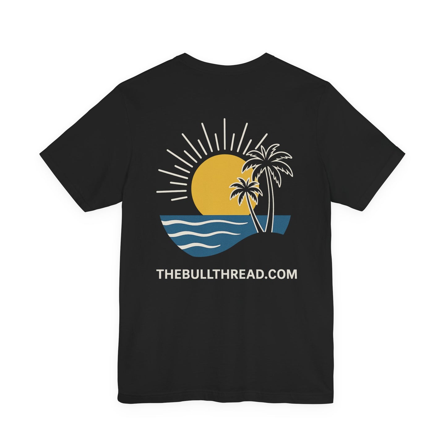 Sunshine & Palm Tree Ocean Waves Shirt - Positive Motivational Tee - Tropical Summer Happiness Graphic by TheBullThread