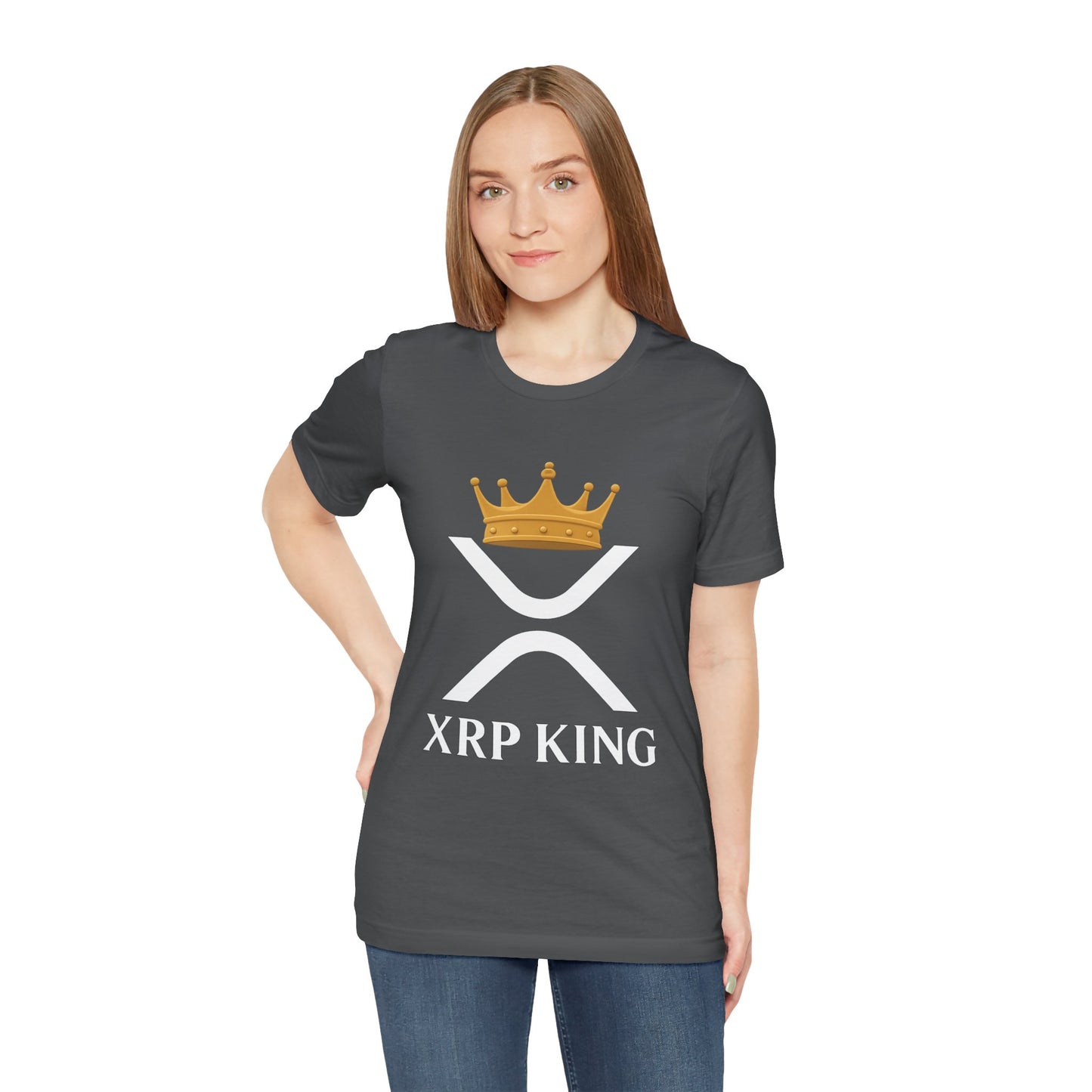 Premium XRP Crypto T-Shirt - XRP King Crowned Royalty Design by TheBullThread