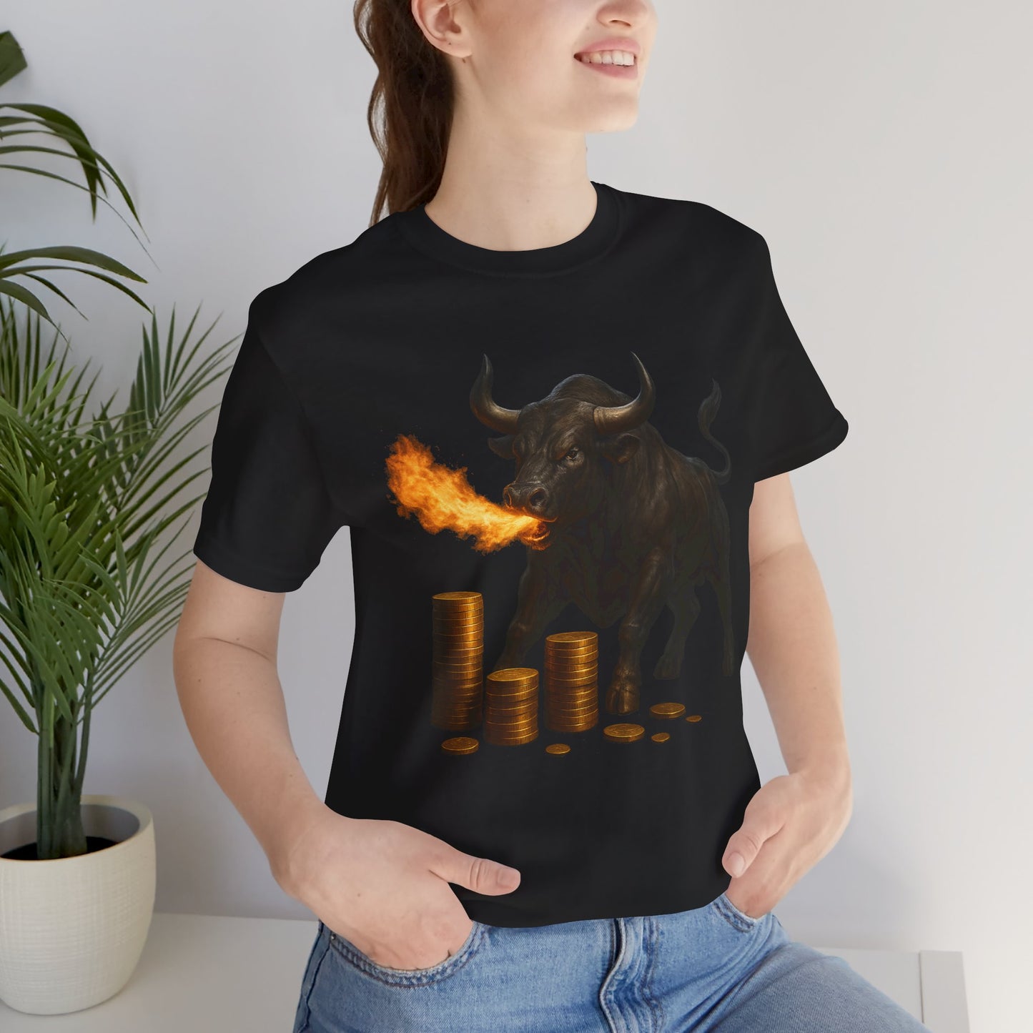 Fire Breathing Bull Shirt - Motivational Unstoppable Force Tee | Powerful Wealth Mindset Streetwear by TheBullThread