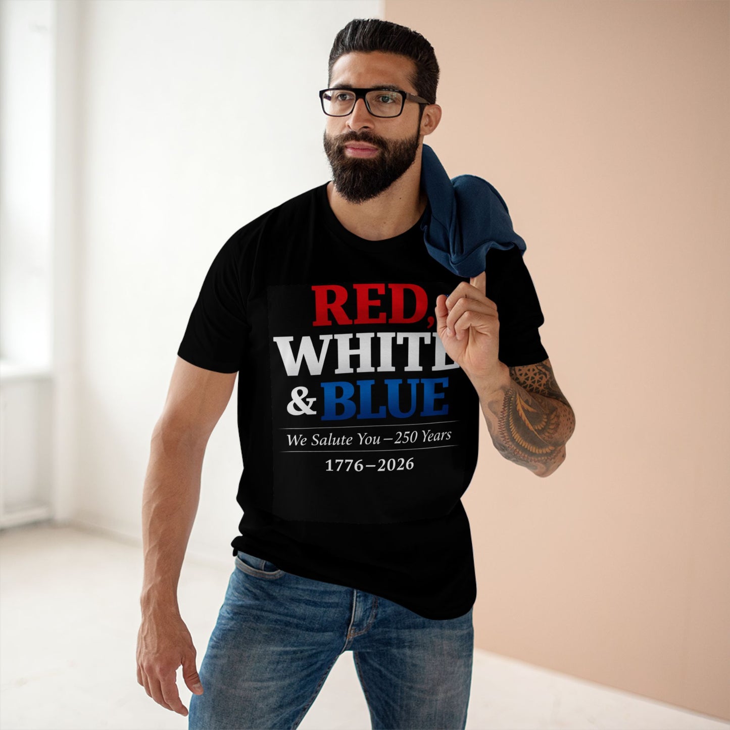 Red White & Blue 250 Years Shirt - Premium AS Colour 5001 Tee - USA Anniversary 1776-2026 - Patriotic 4th of July Shirt.