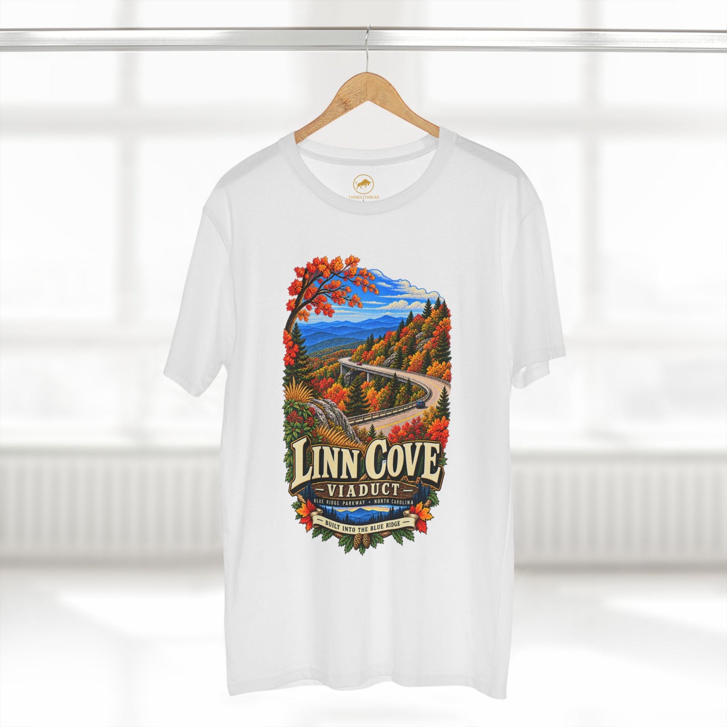 Linn Cove Viaduct T-Shirt, Blue Ridge Parkway North Carolina Mountain Graphic Tee.