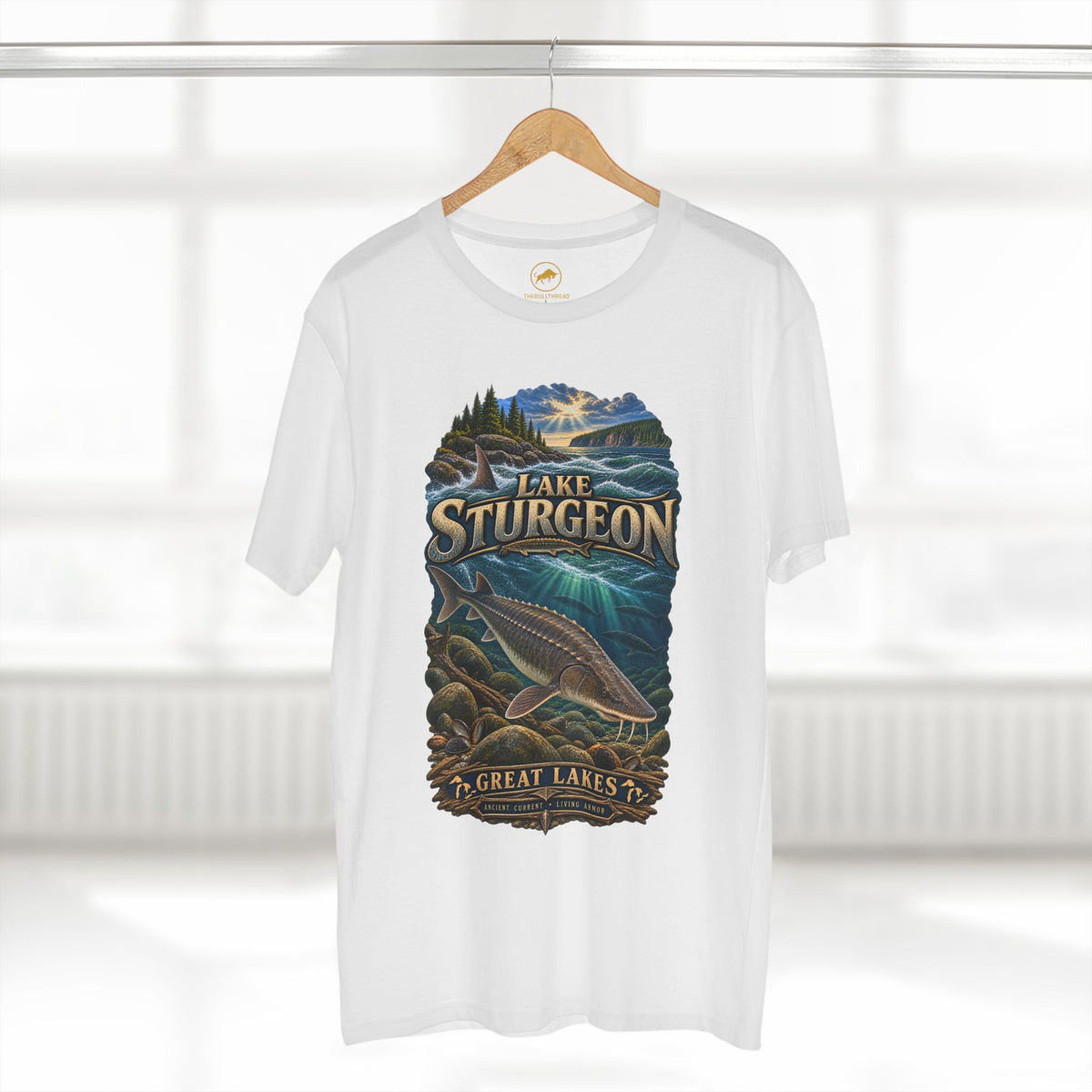 Lake Sturgeon Fishing Shirt: Great Lakes Freshwater Fish Naturalist Tee.