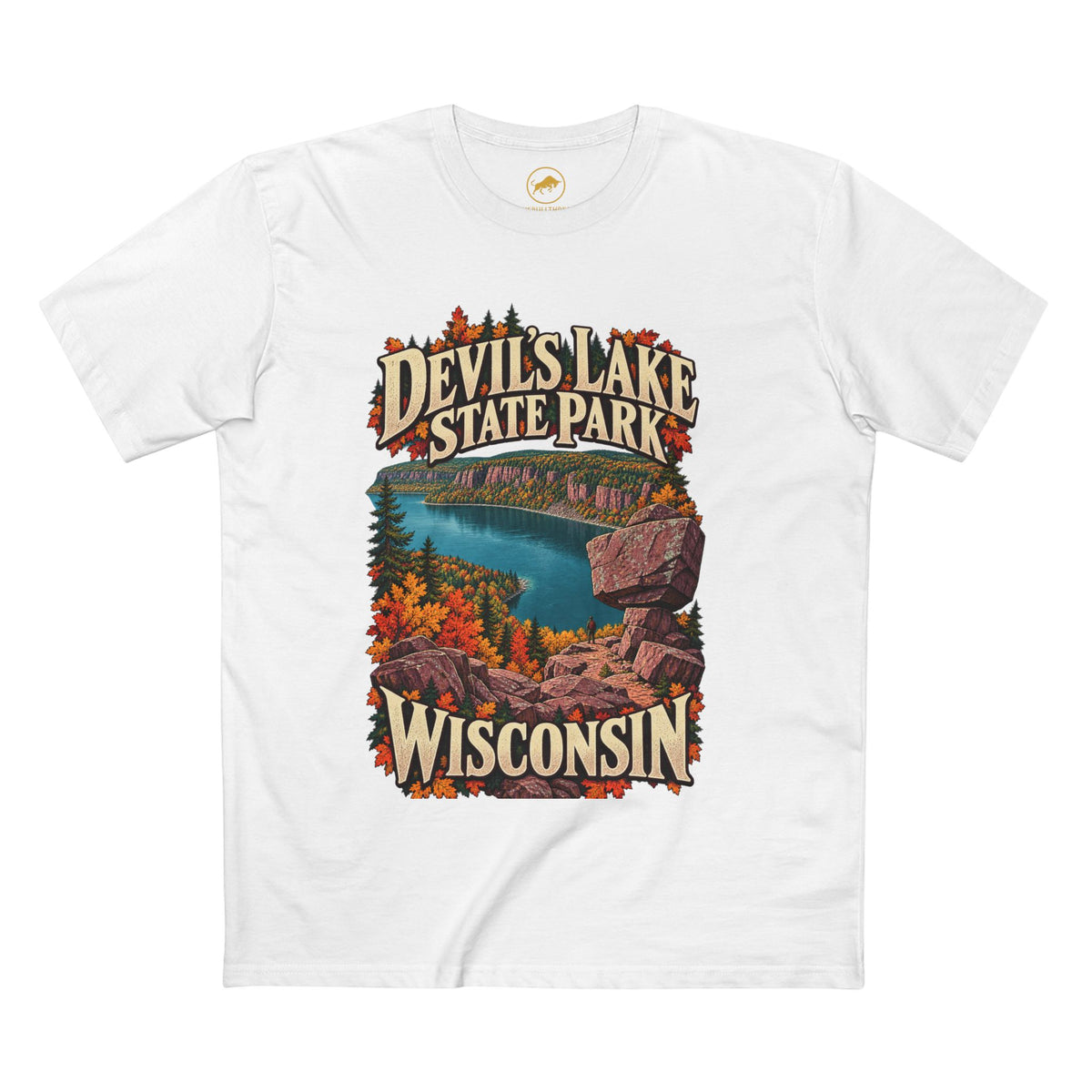 Devil's Lake State Park Shirt, Wisconsin Quartzite Bluff Hiking Tee, Autumn Travel Gift.