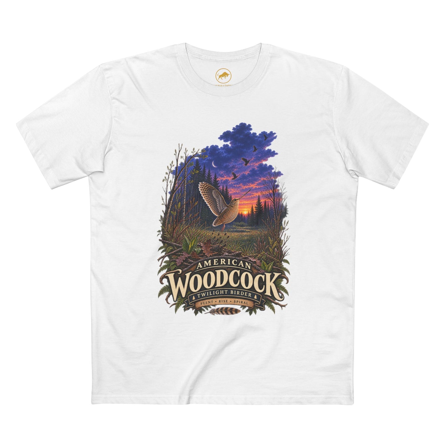 American Woodcock Shirt: Twilight Sky Dance Timberdoodle Birding Tee