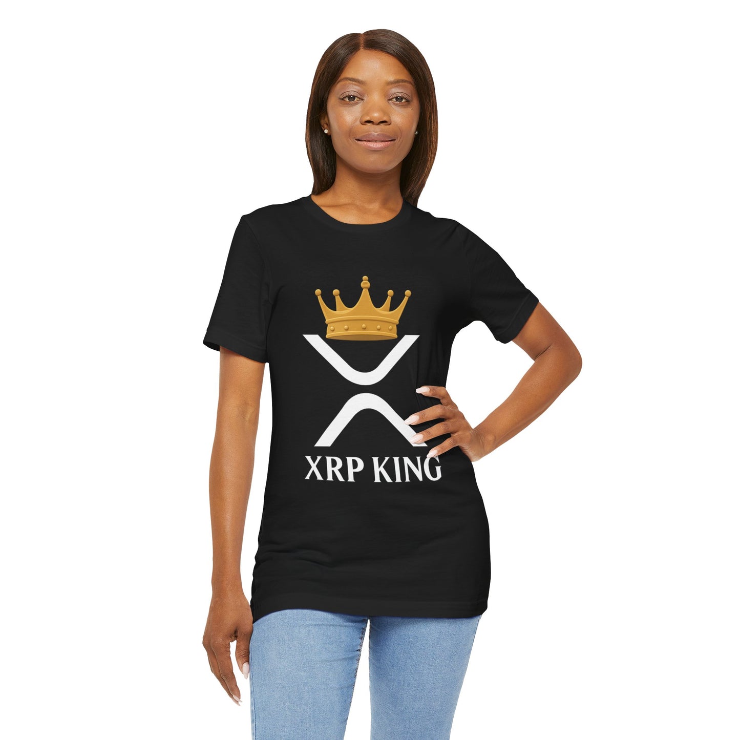 Premium XRP Crypto T-Shirt - XRP King Crowned Royalty Design by TheBullThread