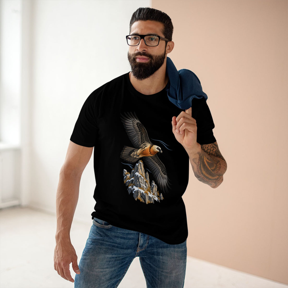 Bearded Vulture Shirt, Alpine Mountain Raptor Tee, Birdwatcher and Wildlife Gift.