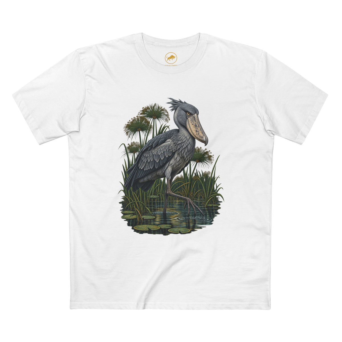 Shoebill Shirt, African Papyrus Wetland Bird Tee, Bird Lover and Zookeeper Gift.
