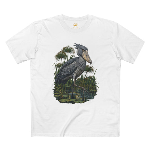 Shoebill Shirt, African Papyrus Wetland Bird Tee, Bird Lover and Zookeeper Gift.