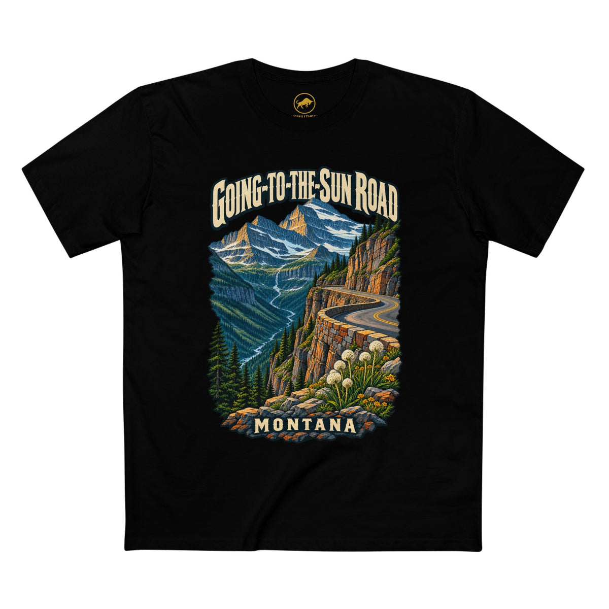 Going-to-the-Sun Road Montana Shirt — Glacier Mountain Scenic Drive Tee.